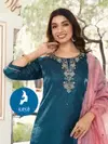 Aisha By Kaya Satin Silk Wholesale Kurti With Bottom Dupatta Suppliers In Mumbai
